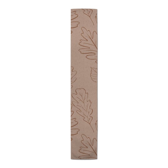 72'' Dusty Rose Large Leaf Pattern Cotton Twill Runner